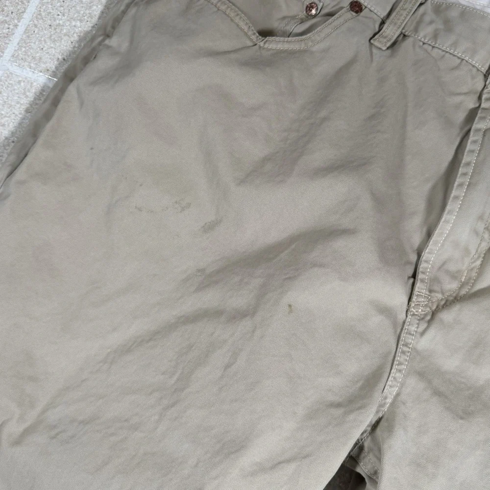 Vtg Polo Ralph Lauren 867 Pants Beige Red Flannel Lined Chino Winter Plaid 40x31